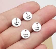 80pcs/lot--10mm, letter chams,Antique silver plated letter Round I love you charms,DIY supplies,Jewelry accessories 2024 - buy cheap