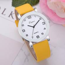 Спортивные кожаные часы, повседневные женские часы, женские часы LVPAI, модные простые белые кварцевые наручные часы, Reloj Mujer 2024 - купить недорого