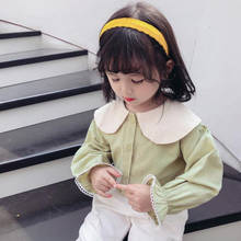 DFXD 2020 Spring Girls Shirts Korean New Design Cotton Kids Clothes Children Shirts Long Sleeve Turn Down Collar Toddler Tops 2024 - buy cheap