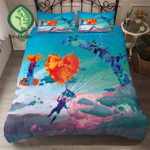 Helengili 3d jogo de cama parapente impressão duvet cover conjunto roupas com fronha conjunto cama têxteis para casa # YC-302 2024 - compre barato