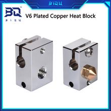 High Quality Original V6 Plated Copper Heat Block for E3D V6 J-head Hotend V6 Brass Nozzle Titan Extruder 3D Printer Parts 2024 - buy cheap