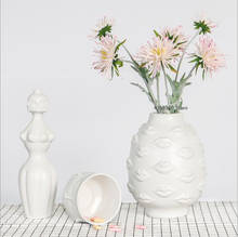 Nordic vase black and white ceramic sculpture portrait art flower arrangement vase living room dining table vase home decoration 2024 - buy cheap