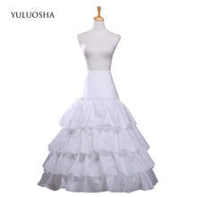 YULUOSHA Crinoline Petticoat 3 Hoop 4 Ruffles Layers Ball Gown Half Slips Underskirt for Wedding Bridal Dress White Petticoat 2024 - buy cheap