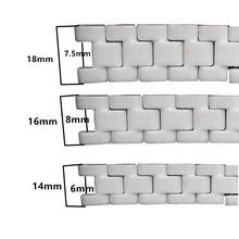 Ремешок керамический для наручных часов, универсальный белый браслет с надрезом для мужчин и женщин, 14*6 мм 16*8 мм 18*7,5 мм 2024 - купить недорого
