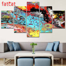 FATCAT Abstract colorful landscape 5 Piece Diy Diamond Painting Full Square Round Drill Mosaic Embroidery Sale Decoration AE2901 2024 - buy cheap