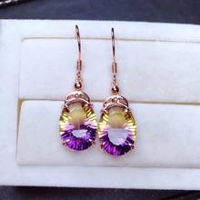 Wedding Best Gift  Ametrine Earring Natural And Real 925 sterling silver Natural And Real Ametrine Earring 2024 - buy cheap