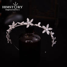Himstory-accesorios para el cabello con diamantes de imitación, Tiara, corona, nupcial, para niñas, diadema, joyería 2024 - compra barato