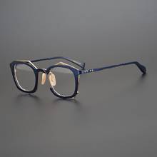 Montura de gafas irregulares para hombre y mujer, lentes cuadradas hechas a mano japonesas, graduadas para miopía, marca 2024 - compra barato