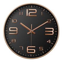 12polegadas tamanho grande preto rosa dourado relógio de parede silencioso abs mudo relógio de parede moderno relógio de parede não ticking decoração de casa 2024 - compre barato