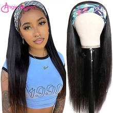 ANGIE QUEEN Straight Headband Wig Human Hair Wigs Full Machine Made 180 Density Brazilian Remy Hair 26 Inch Headband Wig No Glue 2024 - buy cheap