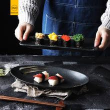 RUX WORKSHOP-plato de cerámica ovalado japonés, plato de pescado, plato de Sushi, plato de carne, vajilla de cocina para restaurante 2024 - compra barato
