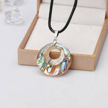 Colar feminino com pingente de concha de abalone, colar de enfeite de pescoço, joias femininas 2024 - compre barato