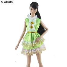 Зеленая кружевная кукольная одежда для куклы Барби платье короткие платья наряды для кукольного домика Барби 1/6 аксессуары для кукол детские игрушки 2024 - купить недорого