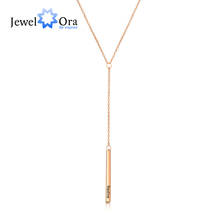 JewelOra Personalized Bar Necklaces Charm Pendants Stainless Steel Jewelry for Ladies Engraved Name Anniversary Gift for Women 2024 - buy cheap