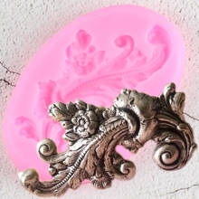 Baroque Scroll Relief Border Silicone Mold Flower Leaves Cupcake Topper Fondant Cake Decorating Tools Candy Clay Chocolate Mould 2024 - buy cheap