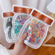 100 PCS/set All-match Base Hair Rope Large Intestine Hair Circle Elasticity Girls Head Rope Candy Color Small Rubber Band 2024 - buy cheap