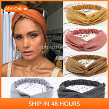 Women Headband Cross Top Knot Elastic Hair Bands Soft Solid Color Girls Hairband Hair Accessories Twisted Knotted Headwrap 2024 - buy cheap