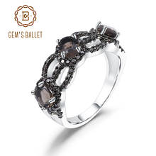 GEM'S BALLET 1.26Ct натуральный дымчатый кварц драгоценный камень кольцо 925 пробы серебро полые винтажные кольца для женщин вечерние ювелирные изделия 2024 - купить недорого