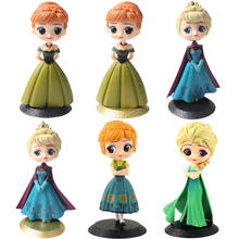 Q Posket-figura DE ACCIÓN DE Frozen de Disney para niños, minifiguras de colección de PVC de 15cm, Anna, princesa Elsa, regalo 2024 - compra barato