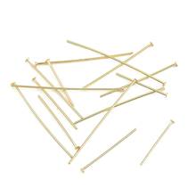 18k Gold Plated 50pcs/lot 20 25 30 35 40mm Flat Head Pins Copper T-Shaped Head Pins For DIY Jewelry Making Findings Supplies 2024 - buy cheap