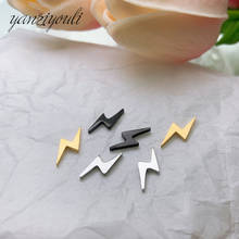 Gothic Punk Thunder Women Earings Jewellery Mini Small Lightning Bolt Stud Earrings for Men Stainless Steel Jewelry Wholesale 2024 - buy cheap