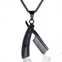 Stainless Steel Razor Knife Men Pendant Necklace Jewelry Barber Gift For Him with Chain 2024 - buy cheap