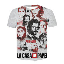Movie Money Heist The House of Paper La Casa De Papel T Shirt Men Funny Berlin 3D Print T shirt Mens Clothing Summer Tops tee 2024 - buy cheap