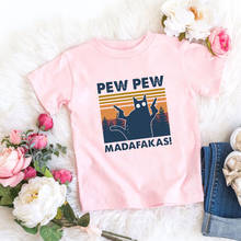 New Harajuku T-shirt Pew Pew Madafakas T Shirt Casual Short Girls Pink Tops Kids Baby Clothes Streetwear Camisetas Unisex Tees 2024 - buy cheap