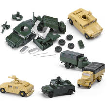 Juego de 8 piezas de construcción de coche Hummer para niños, juguete de construcción de modelo de plástico Us Army 1/72, modelo regalo de resina 2024 - compra barato