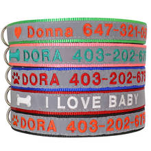 Reflective Custom Dog Collar Personalized Embroidery Pet Puppy Cat Collar Engrave Phone Name Collars For Small Medium Large Dog 2024 - buy cheap