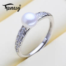 FENASY 925 Sterling Silver Ring Leaf Shape Natural Freshwater Pearl Rings For Women Female Fine Jewelry 2024 - buy cheap