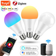Zigbee-bombilla Led inteligente B22 E27, 15W, Tuya, WiFi, E27, RGB, 12W, 15W, Compatible con Google Home, Alexa, iluminación interior 2024 - compra barato