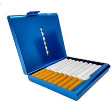 Caja de cigarrillos de Metal para mujer, contenedor de bolsillo, soporte delgado para tabaco, 20 piezas 2024 - compra barato