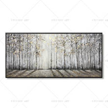 Handpainted Abstract  Silver Winter Tree Oil Paintings on Canvas Home Decor Wall Art Pictures Handmade Painting Large Oils 2024 - buy cheap