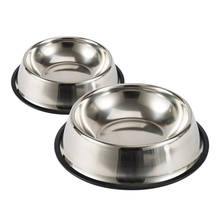 Stainless Steel Pet Dog Bowl Non-slip Durable Anti-fall Dogs Feeding Bowls For Small Medium Dogs Cat Placemat Feeder Pet Product 2024 - buy cheap