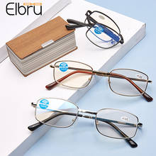 Очки Elbru складные для чтения с защитой от сисветильник, портативные, при пресбиопии, металлические очки для мужчин и женщин с диоптриями от 2021 до + 1,0 2024 - купить недорого