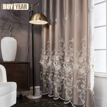 2022 Modern Light Luxury Double Curtain for Black Gold Rose Embossed Living Room Bedroom High shading Curtain Customization 2024 - buy cheap