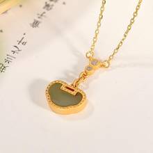 All the Best Auspicious Female Pendant Pendant Original S925 Sterling Silver Gold Plated Natural Hetian Jade Set Chain Retro Eas 2024 - buy cheap