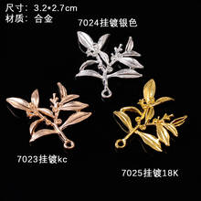 50pc 27*32MM Gold Color Leaf Branch Charms Wholesale Zinc Material Branch Pendant for DIY Handmade Head Wedding Jewelry 2024 - buy cheap