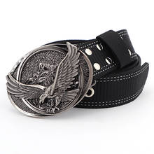 Men's Zinc Alloy Buckle quick Release Pin buckle personality bear eagle wings Belt Tactical Authentic designer Ladies Belt 2024 - buy cheap