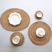 Natural Gourd Straw Woven Placemats Round Rattan Dining Table Mats Heat Insulation Pot Holder Cup Coasters Kitchen Accessories # 2024 - buy cheap