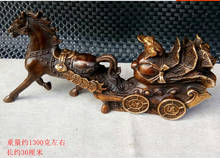Decoração de carrinho desenhado com escultura dourada de bronze este quintal escultura animal cavalo do zodíaco frete grátis 2024 - compre barato