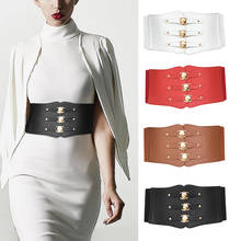 Ladies Super Wide Belt Vintage Women PU Leather Slimming Body Waistband High Waist Elastic Corset Belts For Dress 2024 - buy cheap