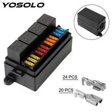 YOSOLO 4Pin 12V 40A Relays Fuse with Spade Terminals for Auto Car Truck Trailer 12 Way Blade Fuse Holder Box Plastic Cover 2024 - buy cheap