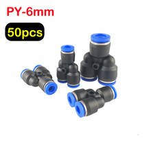 50pcs 3 Way Port Y Shape Air Pneumatic 6mm OD Hose Tube Push in Gas Plastic Pipe Fitting Connectors Quick Fittings 2024 - buy cheap