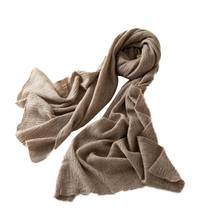 knitted  Natural 100%  Cashmere  scarf Women   LuxurY Brand 2020 solid color Soft Warm long oversized   winter ladies scarf 2024 - buy cheap