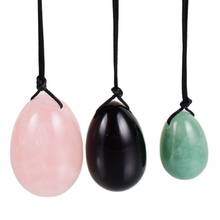 Original Stone Yoni Egg 3 pcs Massage Mix Set Natural Jade Rose Quartz Ball Pelvic Floor Muscle Training Vaginal Kegel Exercise 2024 - buy cheap