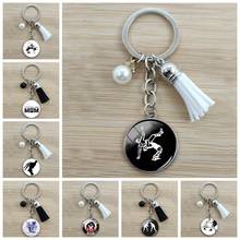 Fashion wrestling keychain student gift retro style glass round pendant key chain holder jewelry 2024 - buy cheap