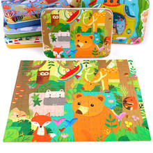 Quebra-cabeças de madeira para crianças, 120 peças, brinquedo educativo, presente de natal, desenho de animal 2024 - compre barato
