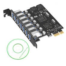 Placa adaptadora USB 3,0 PCI-E a USB, placa de expansión de alta velocidad de transmisión de datos con 7 puertos, PCI-E a USB 2024 - compra barato